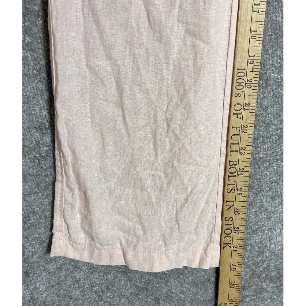 Alexander Jordan Linen Blend Pants Women Size Small Pink Pockets Drawstring